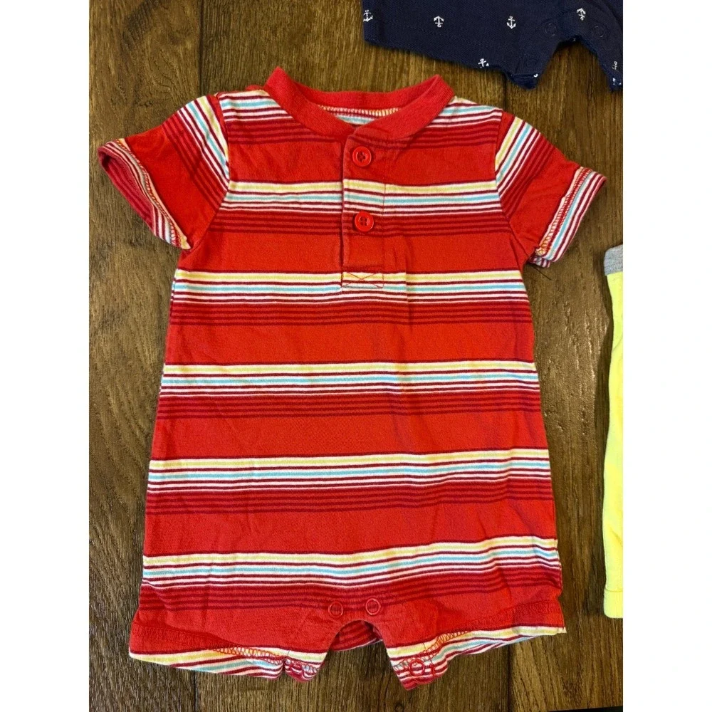 Baby Boy 3 Months‎ Summer Rompers 1 Piece Outfits Collared Clothes Lot Anchor